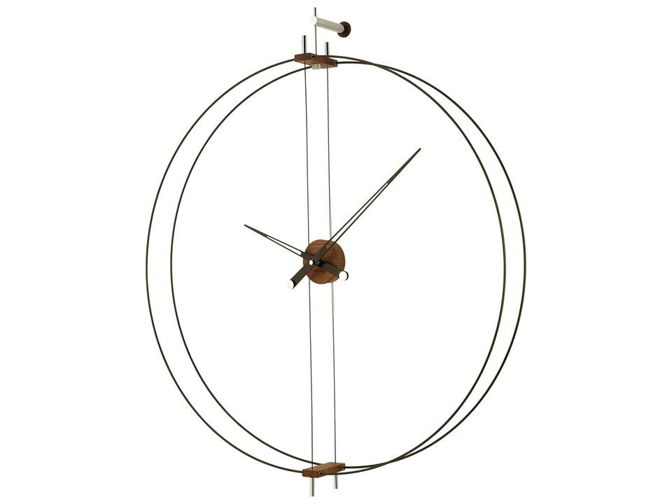 Barcelona Wall Clock in Black Fiberglass and Walnut by José María Reina