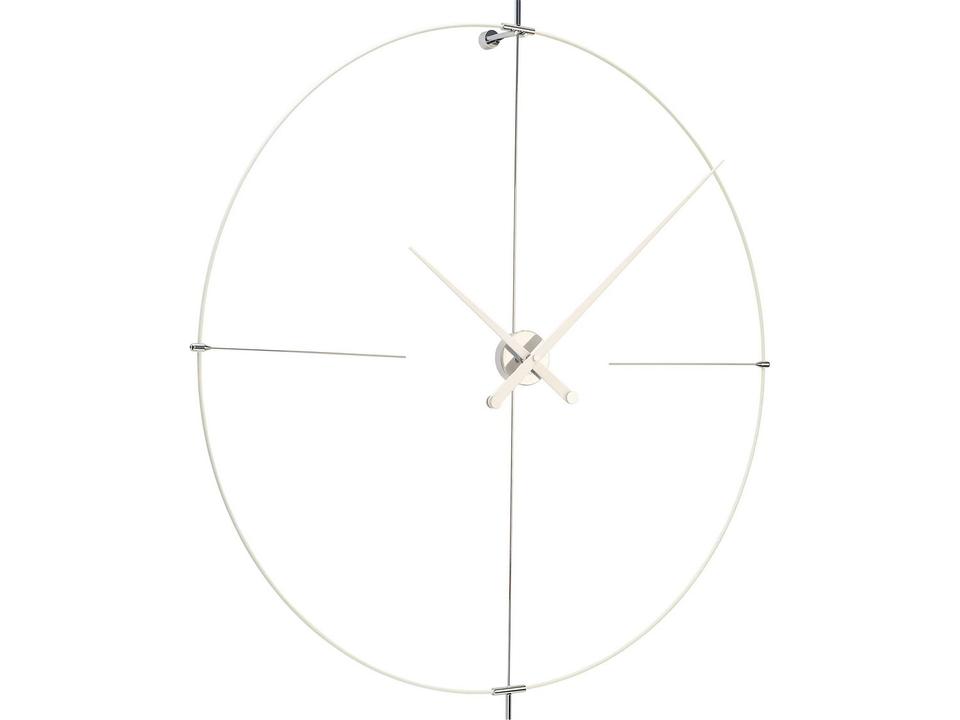 Bilbao White Fiberglass Wall Clock with White Lacquered Walnut Hands