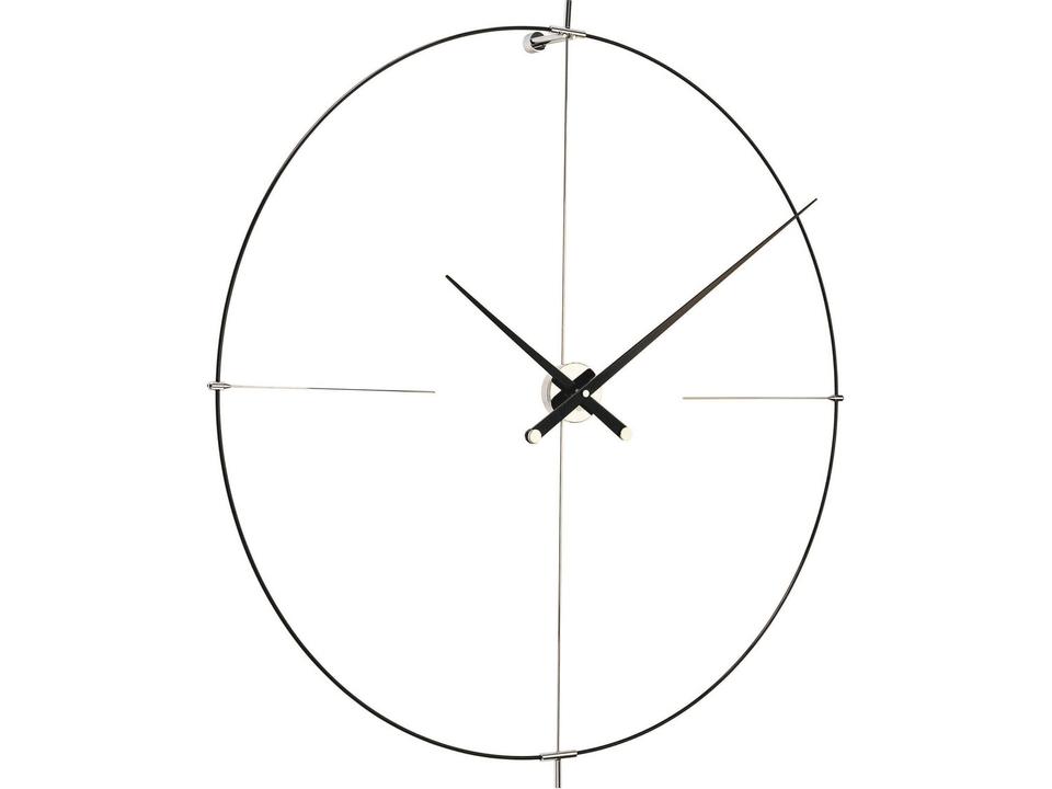Bilbao Wall Clock with Black Fiberglass Ring and Walnut Wood Hands by Jose Maria Reina