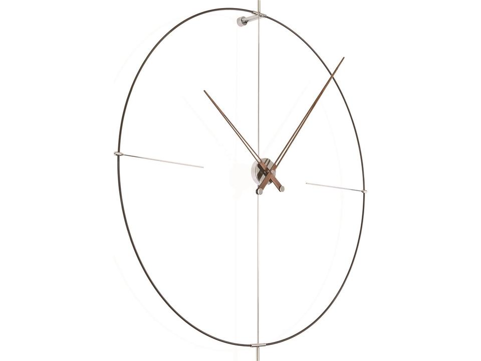 Bilbao Wall Clock in Black Fiberglass and Walnut Wood by Jose Maria Reina