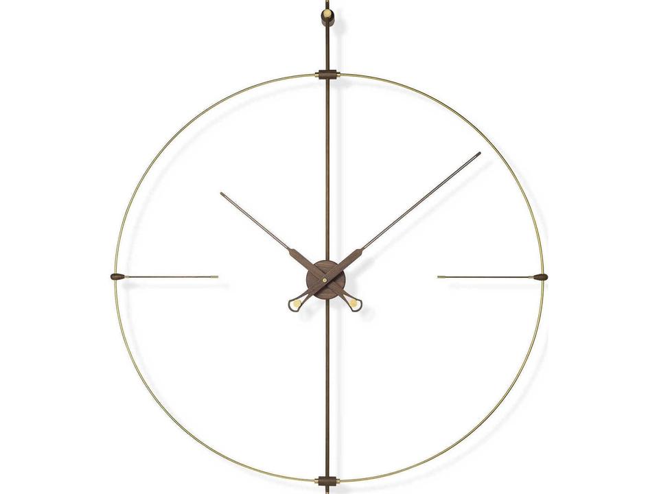 Bilbao Premium Brass Walnut Wall Clock with UTS Quartz Mechanism