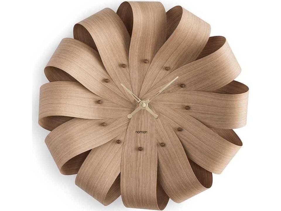 Brisa Oak and Polished Brass Wall Clock by Andres Martinez