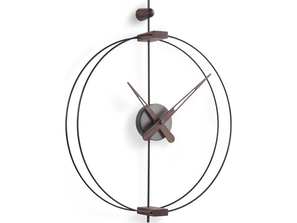 Micro Barcelona Wall Clock in Black Fiberglass and Graphite Brass by José María Reina