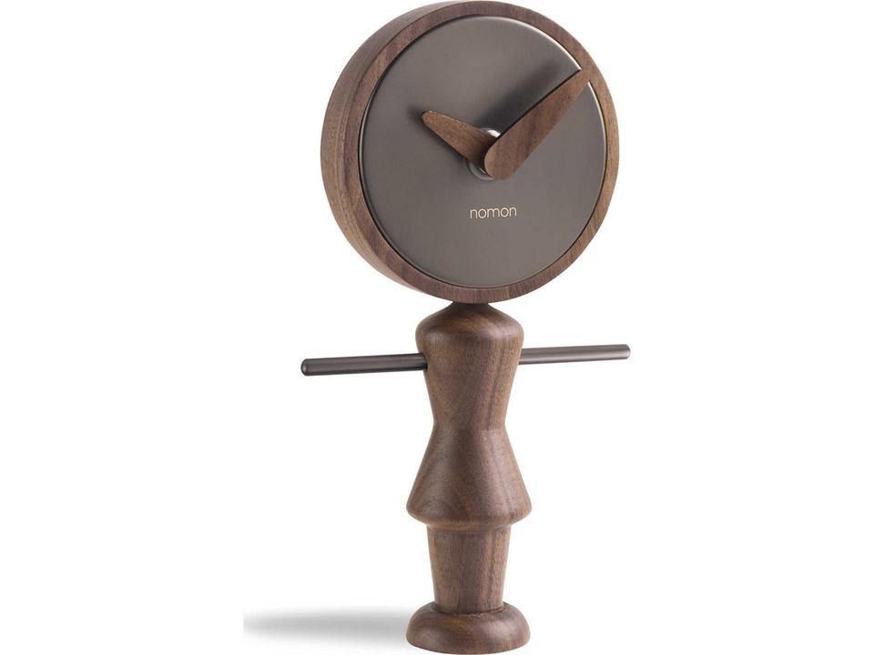 Nena Walnut Graphite Table Clock with German UTS Quartz Movement