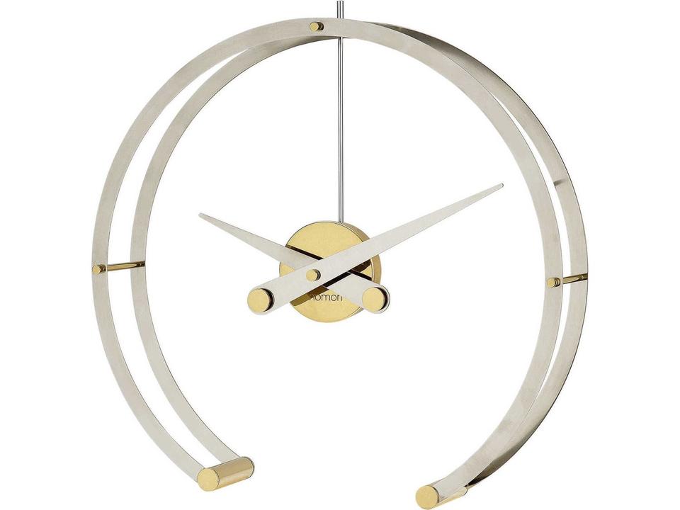 Omega Table Clock in Polished Brass and Chrome