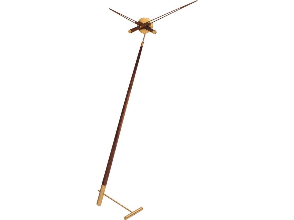 Pisa Polished Brass Walnut Floor Clock by Jose Maria Reina