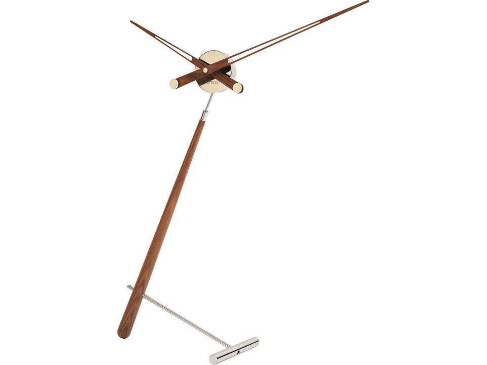 Puntero Table Clock in Chrome and Walnut by José María Reina