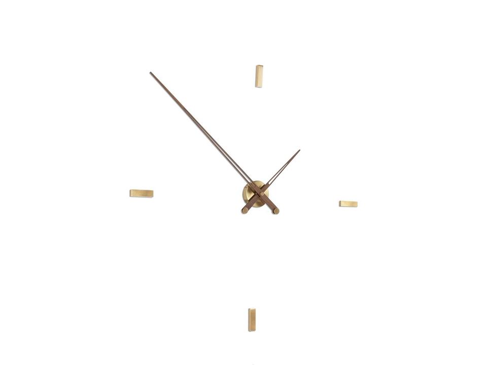 Tacon Polished Brass Walnut Wall Clock by Jose Maria Reina