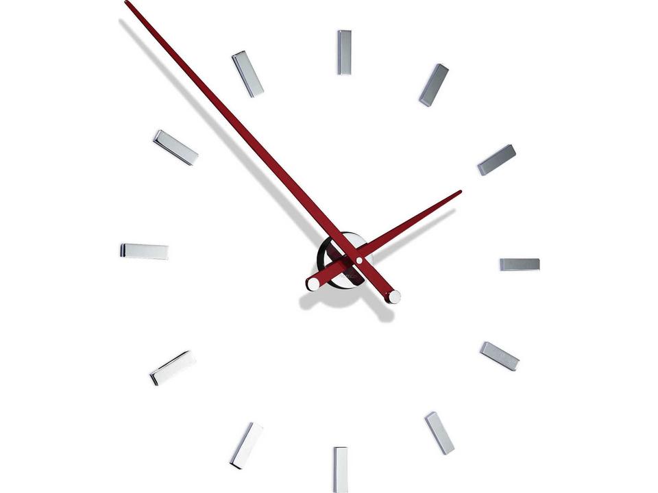 Tacon Chrome Red Wall Clock with 12 Hour Marks