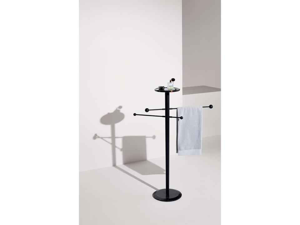 Toallero Towel Rack in Black Stained Ash and Sahara Noir Marble by Andrés Martínez