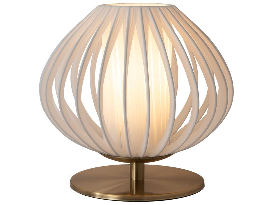 Bloom Weathered Brass White Table Lamp