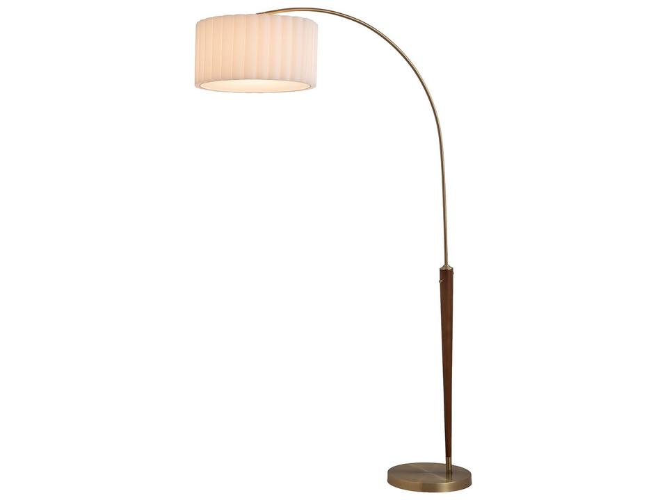 Scalloped Weathered Brass Floor Lamp