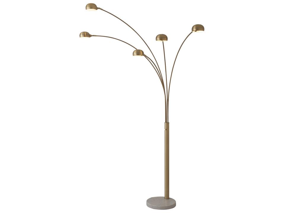 Mushroom Weathered Brass Floor Lamp