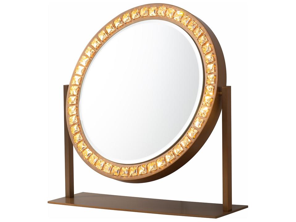 Marilyn Weathered Brass Dresser Mirror Round