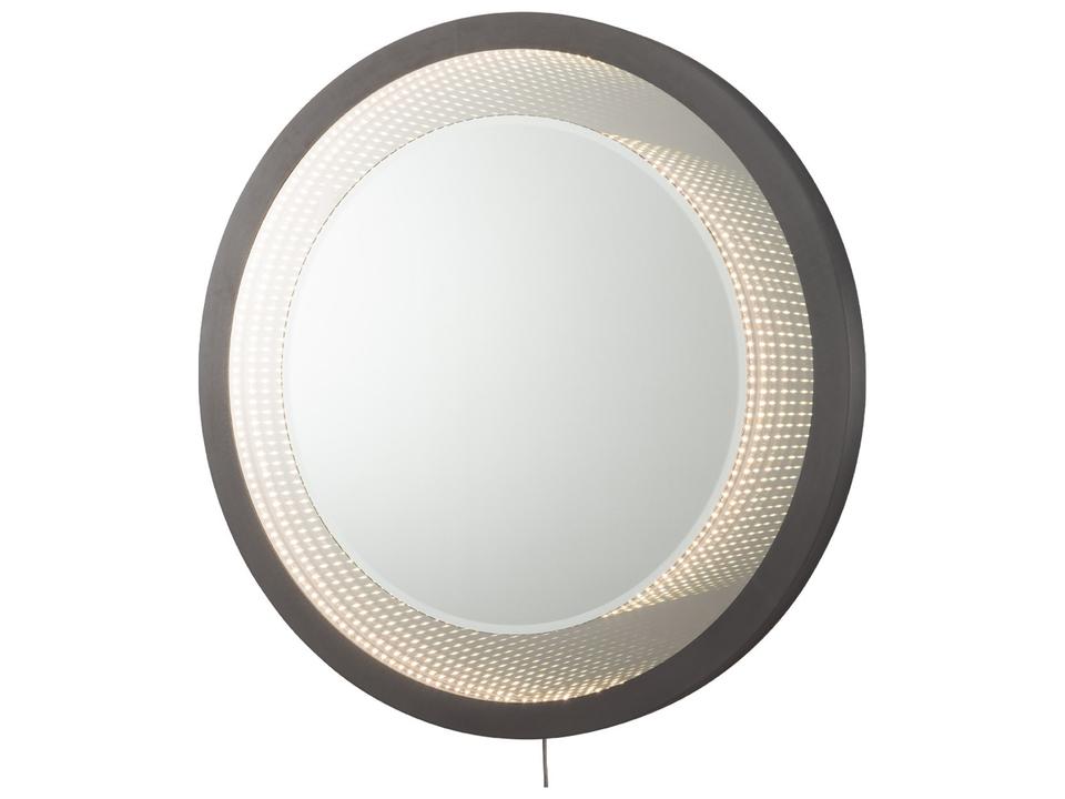 Starfall Vanishing Infinity LED Round Wall Mirror in Gunmetal