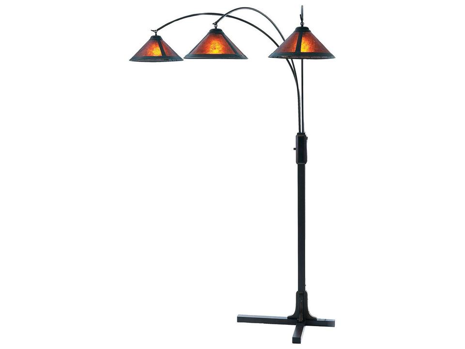 Natural Mica Arc Floor Lamp Bronze And Espresso