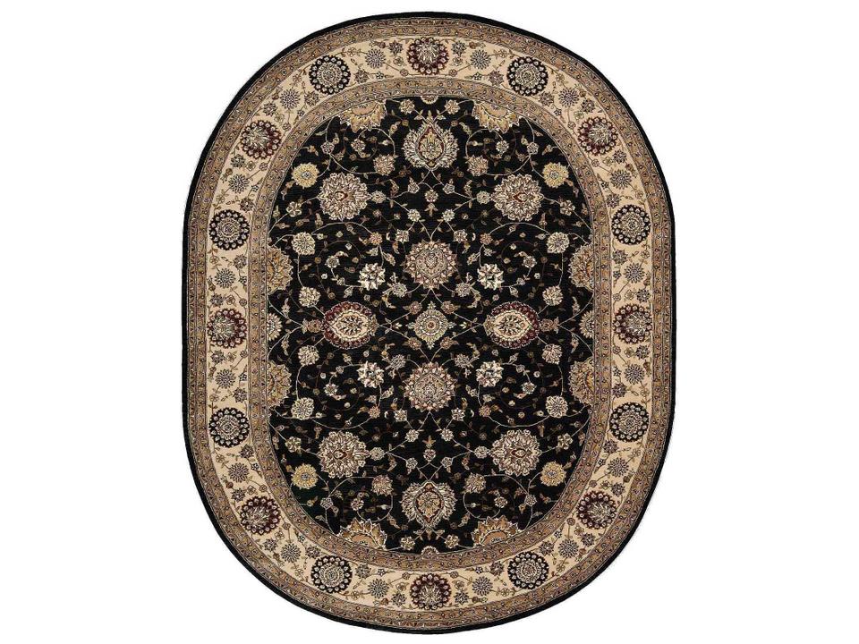 2000 7x9 Oval Midnight Traditional Hand Tufted Area Rug