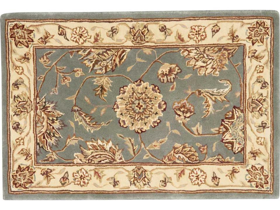 2000 Collection 2210 Blue Rectangle Area Rug with Persian Floral Design