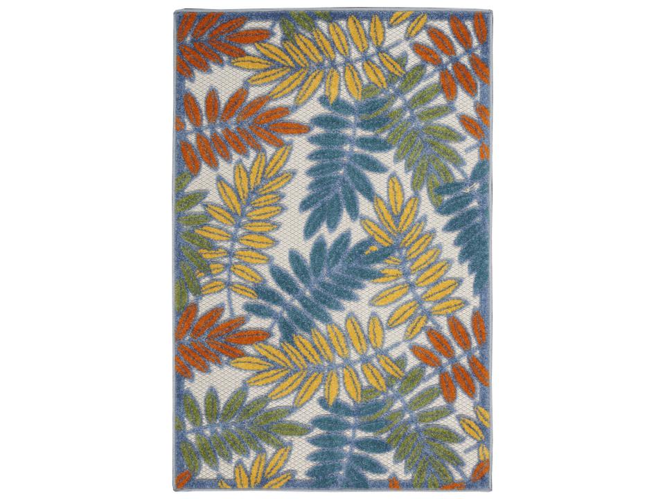 Aloha ALH18 Ivory Multi Tropical Indoor Outdoor Area Rug