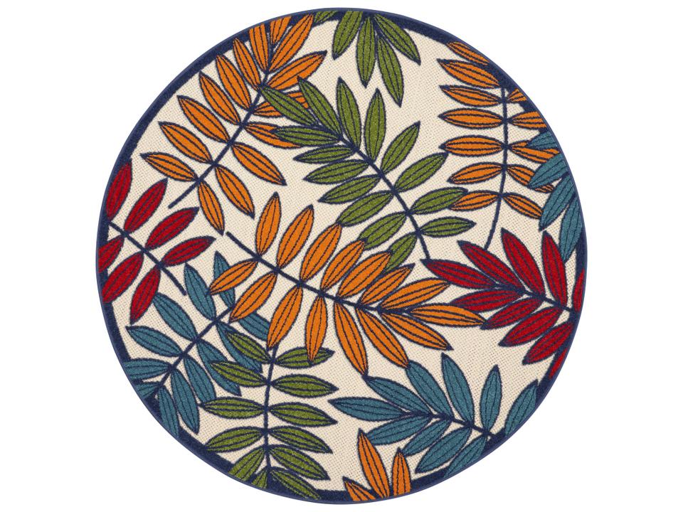 Aloha Multicolor Round Polypropylene Indoor Outdoor Area Rug