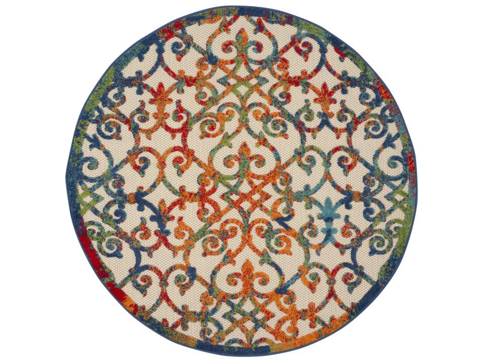 Aloha ALH21 Multicolor Indoor Outdoor Round Area Rug