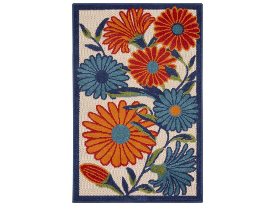 Aloha ALH33 Multicolor Indoor Outdoor Area Rug Floral