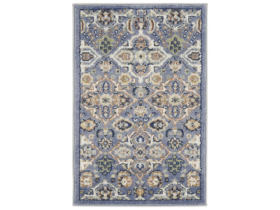 Allur Rectangular Area Rug in Light Blue Bohemian Style