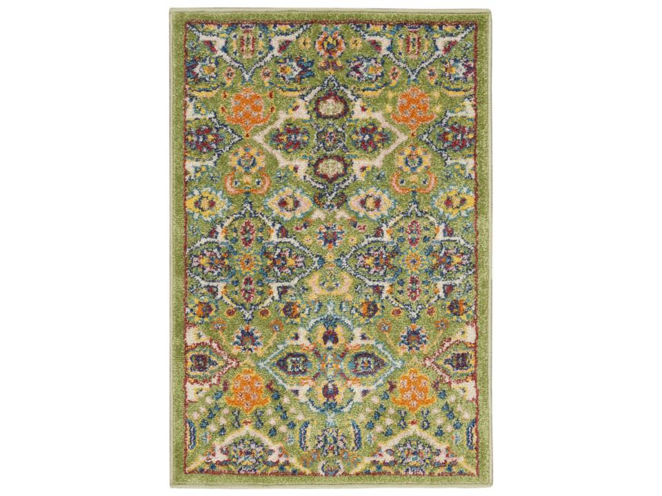 Allur Bordered Area Rug Sage Ivory Bohemian Floral Medallion