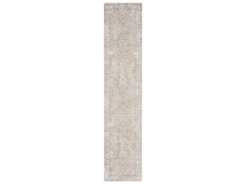 Astra Machine Washable Persian Floral Runner Rug in Beige