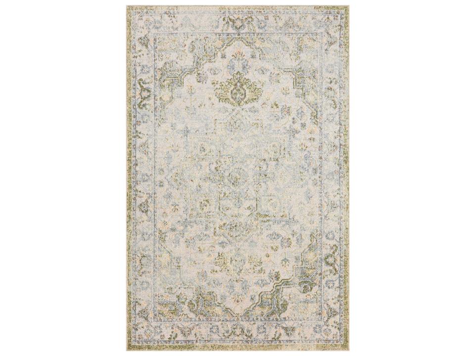 Astra Machine Washable Persian Medallion Area Rug in Blue Green