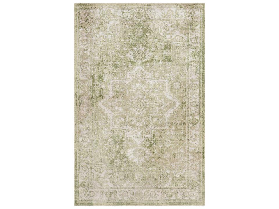 Astra Machine Washable ASW12 Ivory Green Rectangle Area Rug