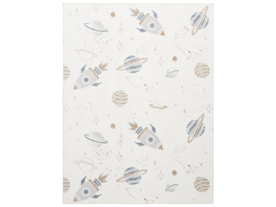 Astra Machine Washable Graphic Area Rug in Ivory Multicolor