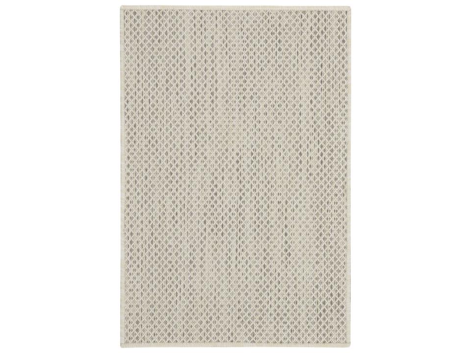 Courtyard COU01 Geometric Indoor Outdoor Area Rug in Ivory Silver