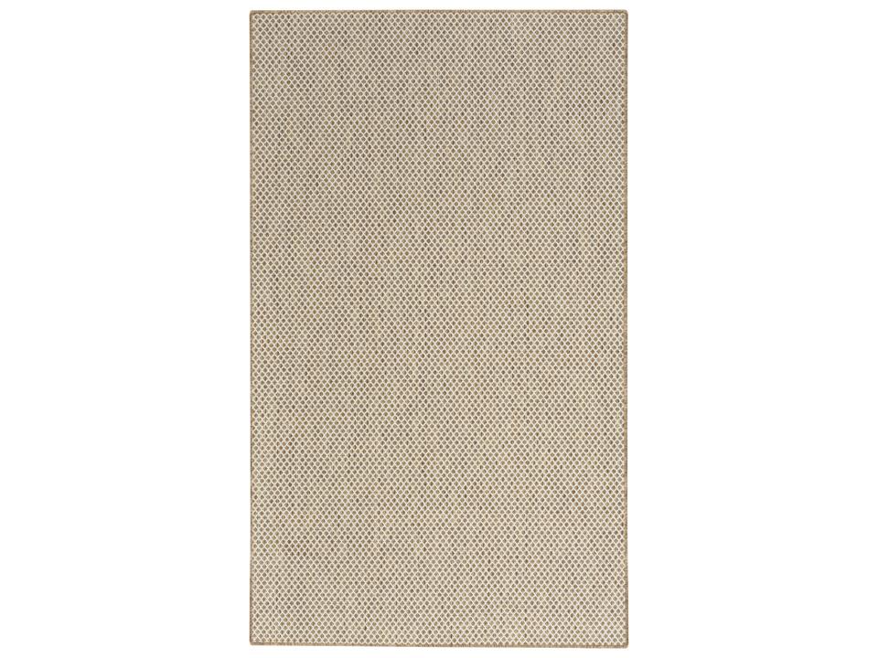 Courtyard Geometric Indoor Outdoor Area Rug in Jute Ivory