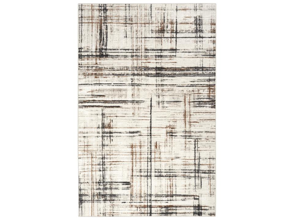 Captivating Abstract Area Rug Ivory Multicolor Modern Design