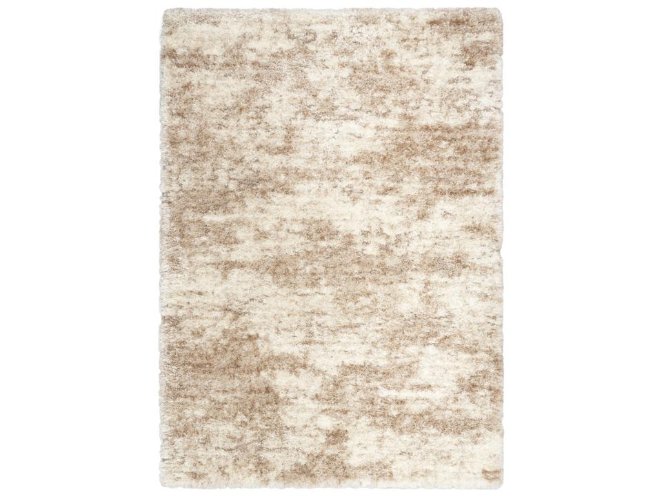 Dreamy Shag Abstract Area Rug in Ivory Dark Beige