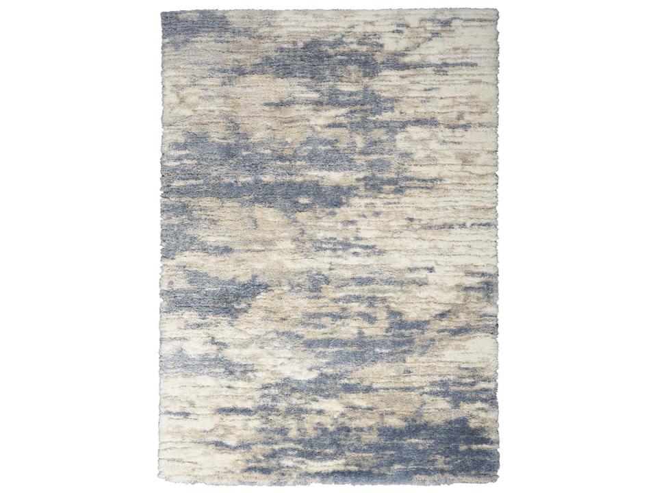 Dreamy Shag Abstract Area Rug in Light Blue Grey