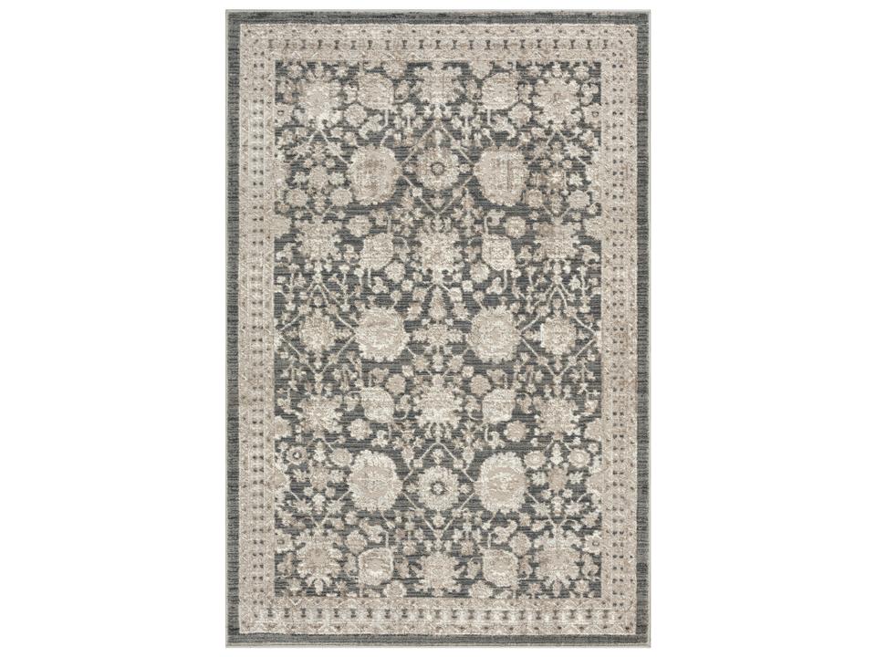 Eco Cycle Bordered Area Rug with Vintage Persian Design