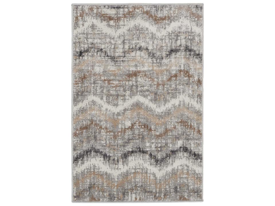 Elation Abstract Chevron Indoor Area Rug Grey Ivory