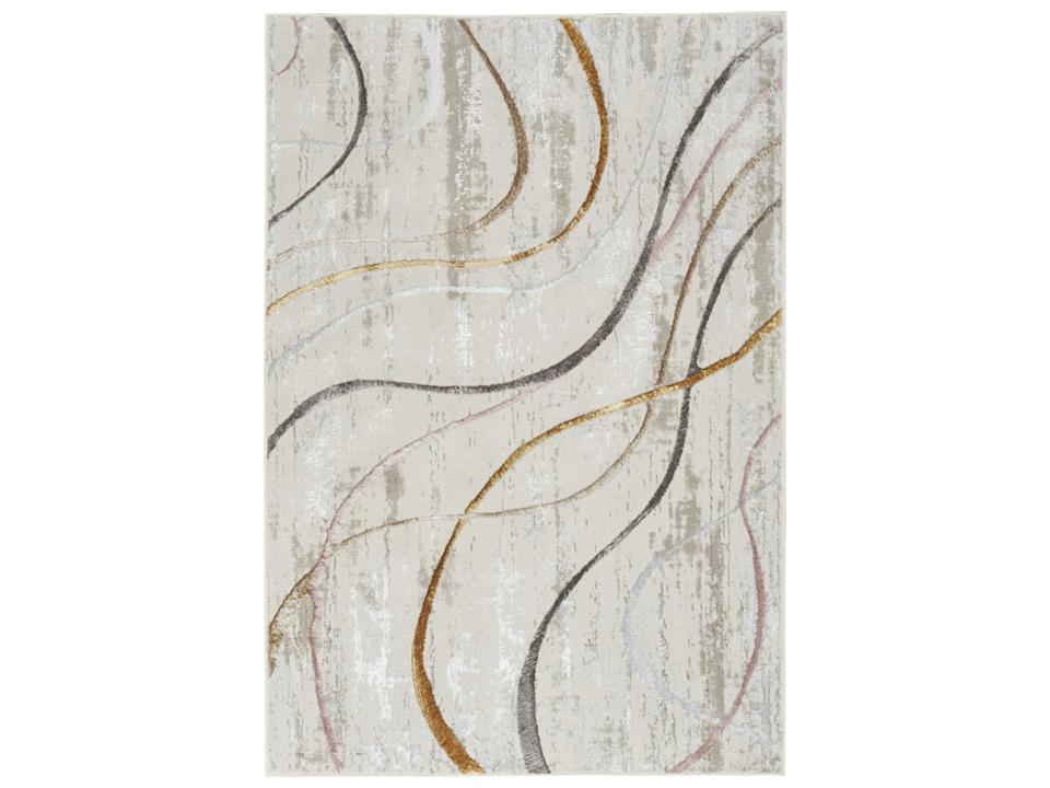 Glitz Abstract Area Rug Polyester Ivory Multi
