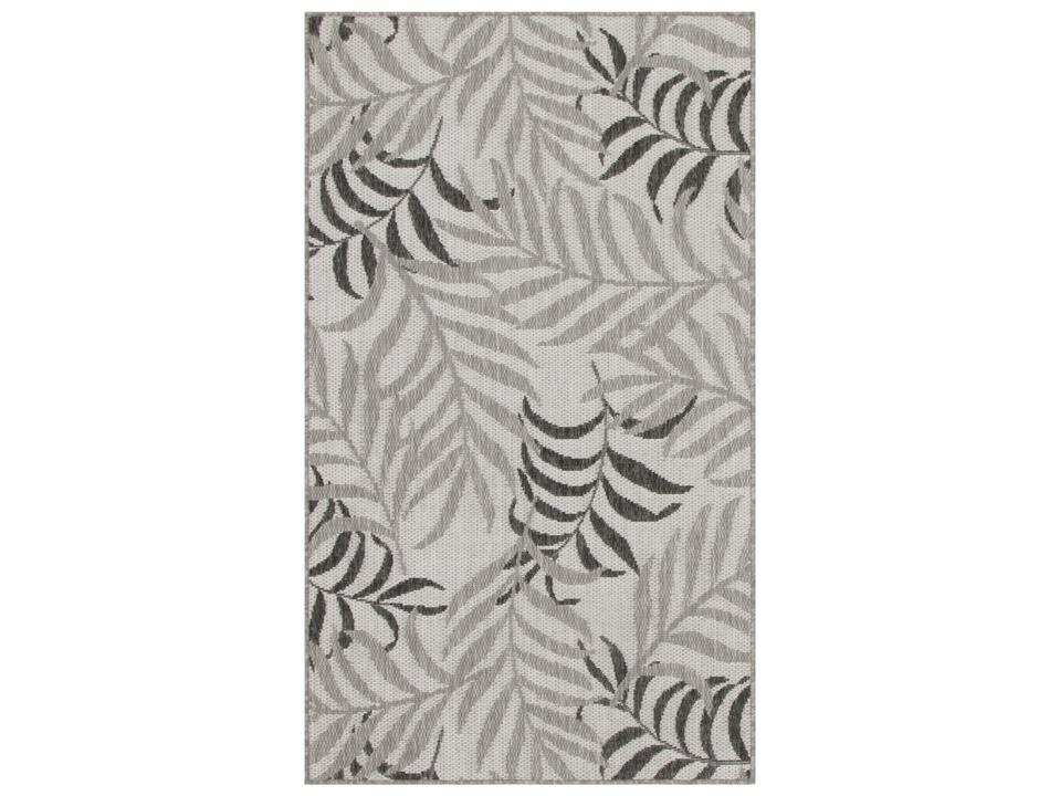 Garden Oasis Floral Indoor Outdoor Area Rug in Grey