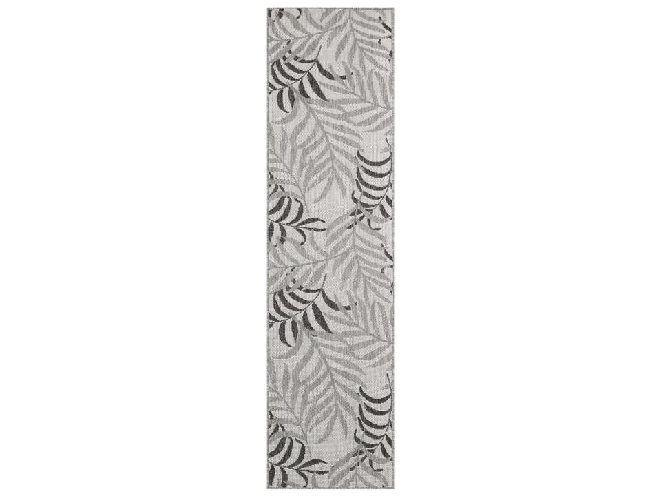 Garden Oasis Floral Runner Area Rug in Grey