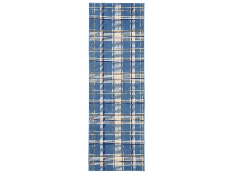 Grafix Geometric Runner Area Rug in Blue