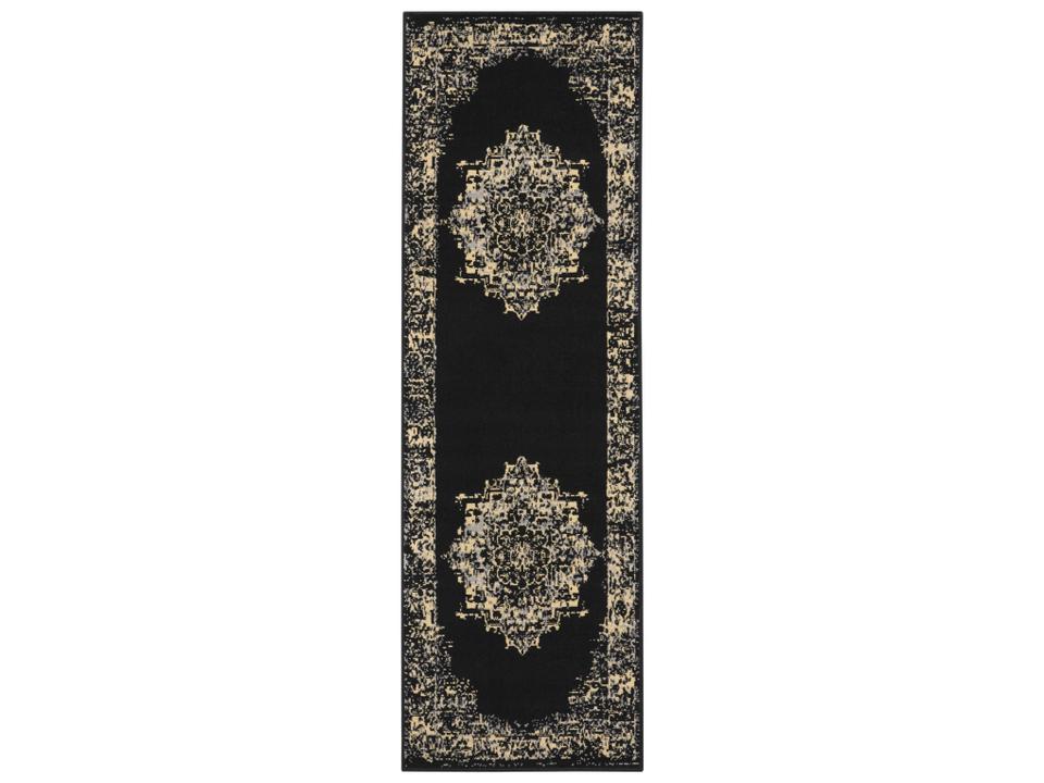 Grafix Bordered Area Rug in Black and Cream