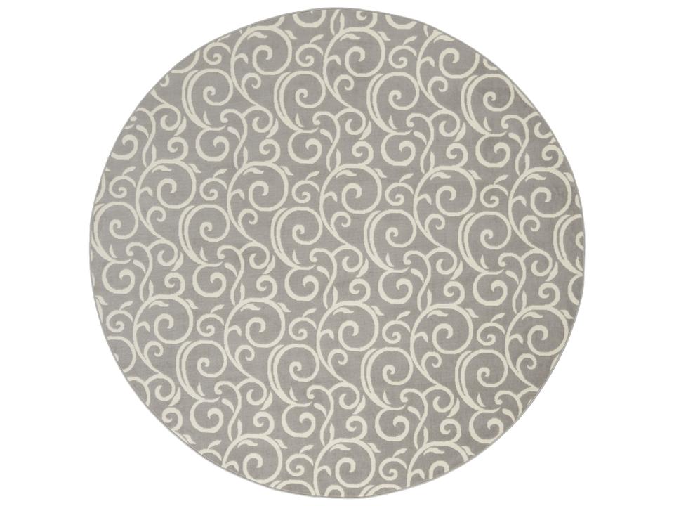 Grafix Damask Pattern Area Rug in Grey