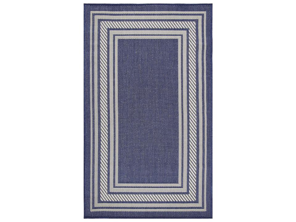 Horizon Indoor Outdoor Bordered Area Rug Navy