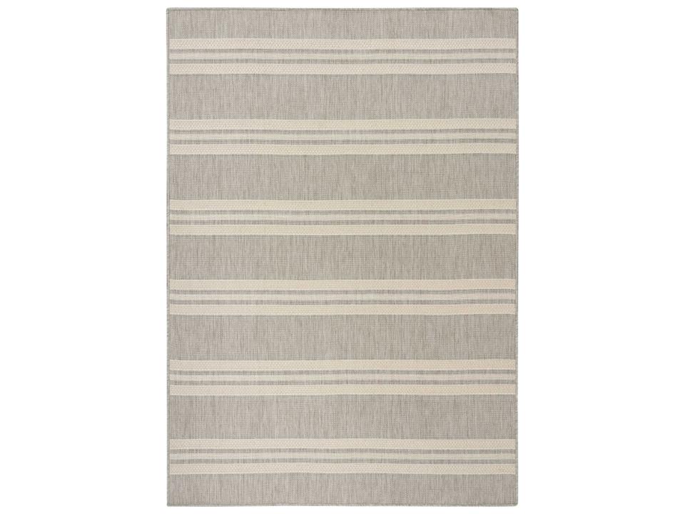 Horizon Striped Indoor Outdoor Area Rug in Grey