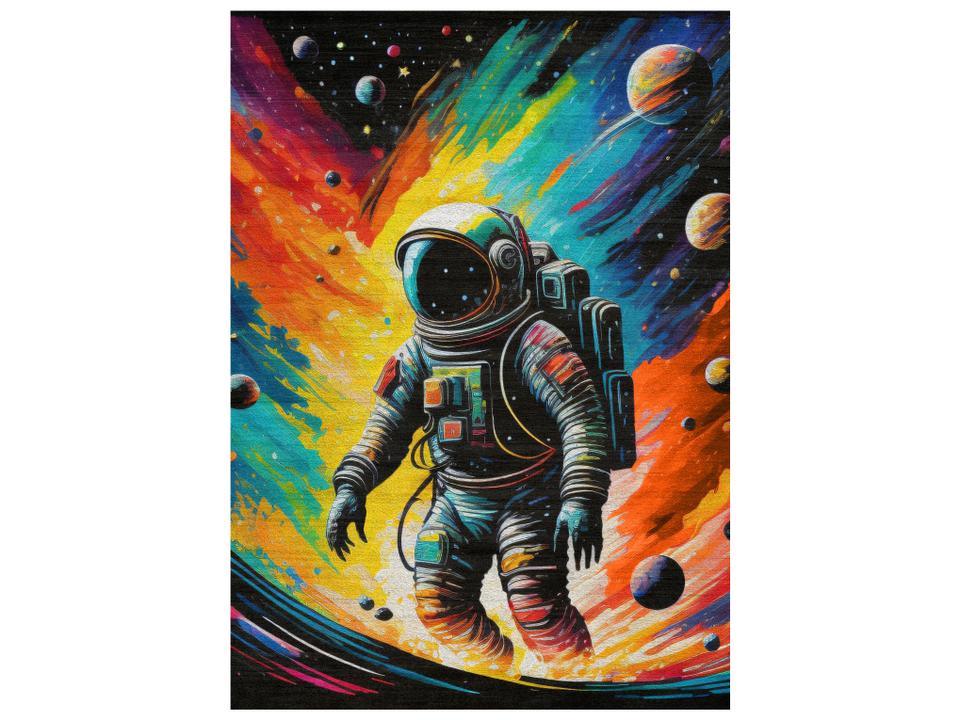 Imagination Graphic Area Rug Multicolor Astronaut Design