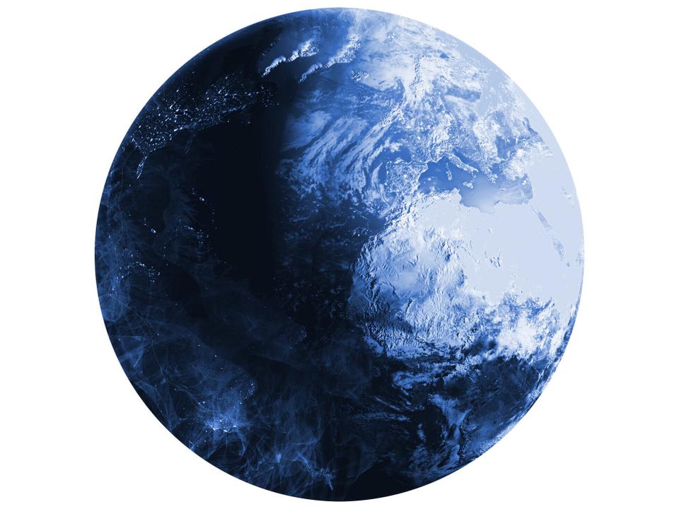 Imagination Graphic Round Area Rug in Blue 5 ft