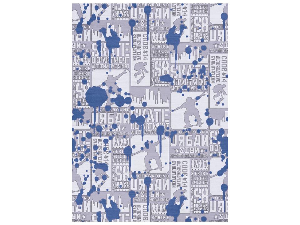 Imagination Graphic Area Rug Blue Machine Washable